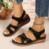 Fashion Ladies Shoes 2025 Summer Open Toe Women's Sandals Outdoor Casual Round Toe Women Print Plus Size Fashion Platform Wedge Sandals
