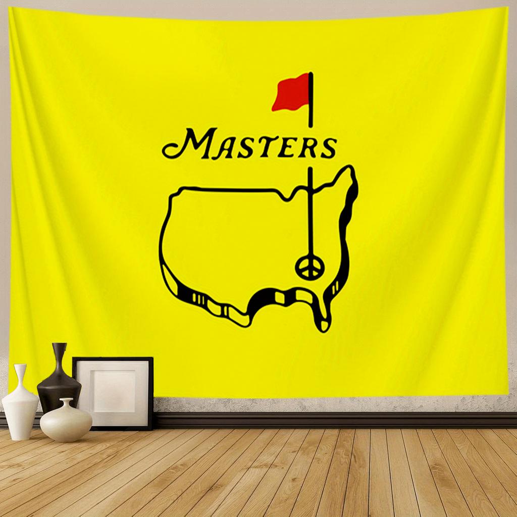 Golf Masters Tapestry Augusta Course Map Carpet Bright Yellow Sports Fan Hanging Cloth Living Room Room Decoration