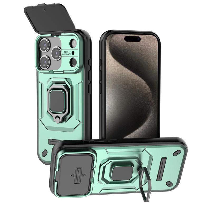 Бронированный чехол для iPhone 17 Pro Max 5G, чехол со сдвижной защитой камеры и кольцом-держателем для iPhone 17 Air Coque Capa