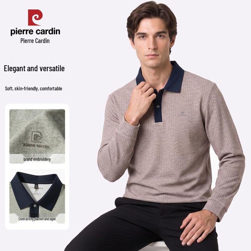 Pierre Cardin Men's Long-Sleeve Business Casual Polo Shirt