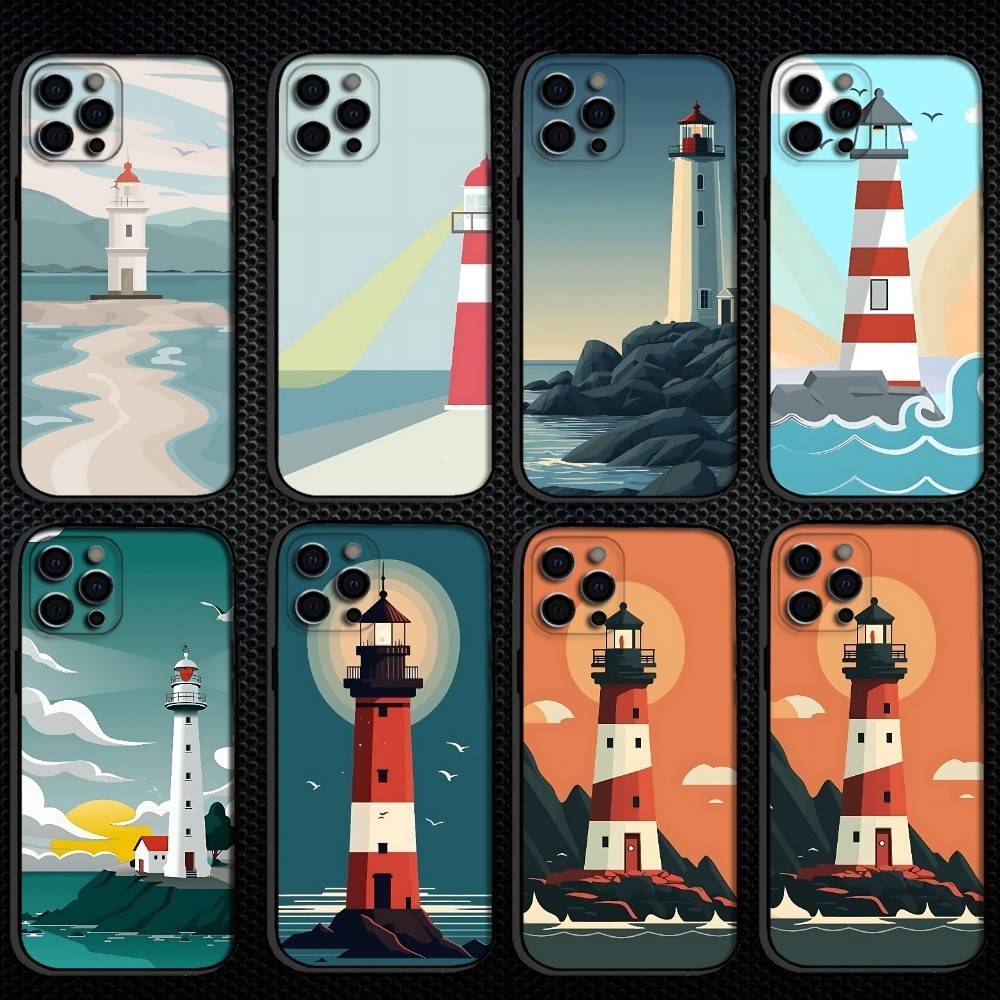Beacon Phone Case For iPhone 16,15,14,13,12,11 Plus,Pro Max, Others Soft Black Cover