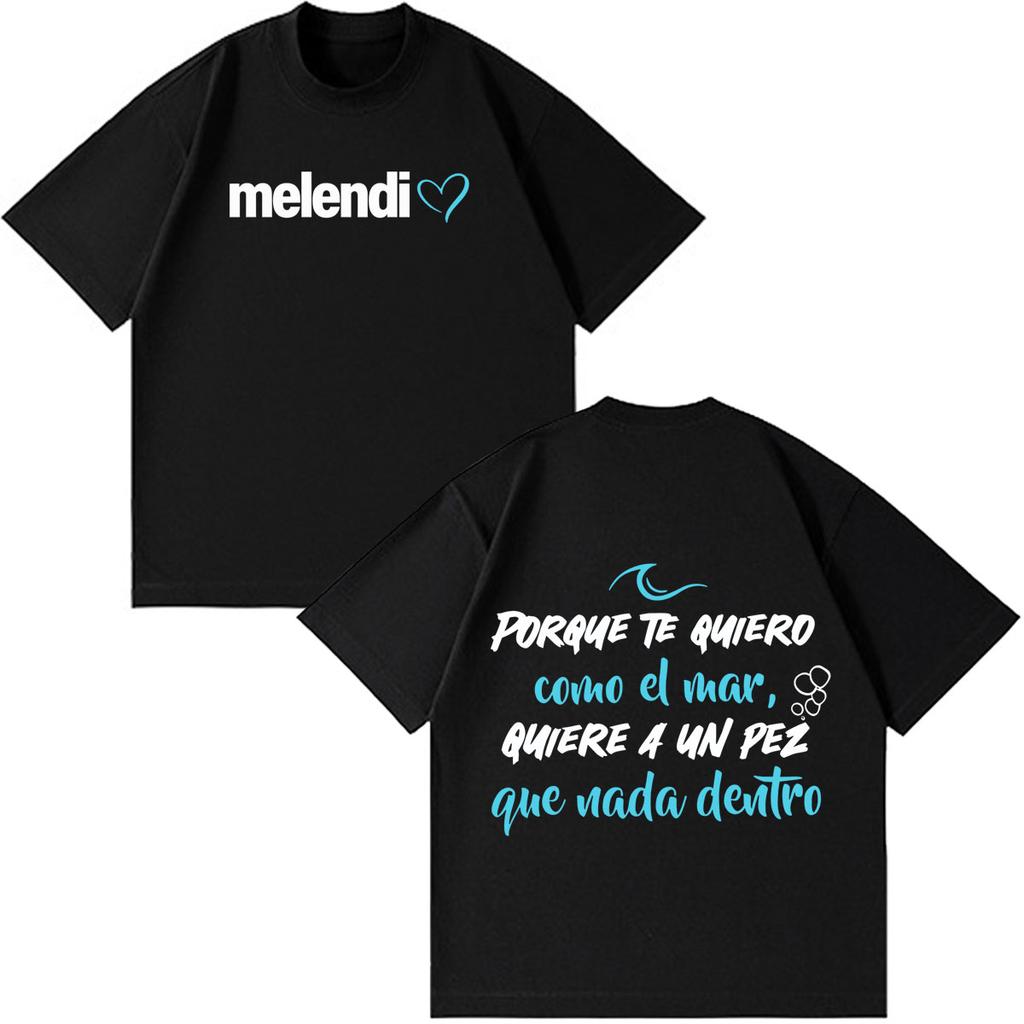 Rapper Melendi Tour Print Merch Tshirt Unisex Unisex Fashion Tshirt Shortsleeved Loose Casual Cotton Oversized Gothic Punk Tshirt