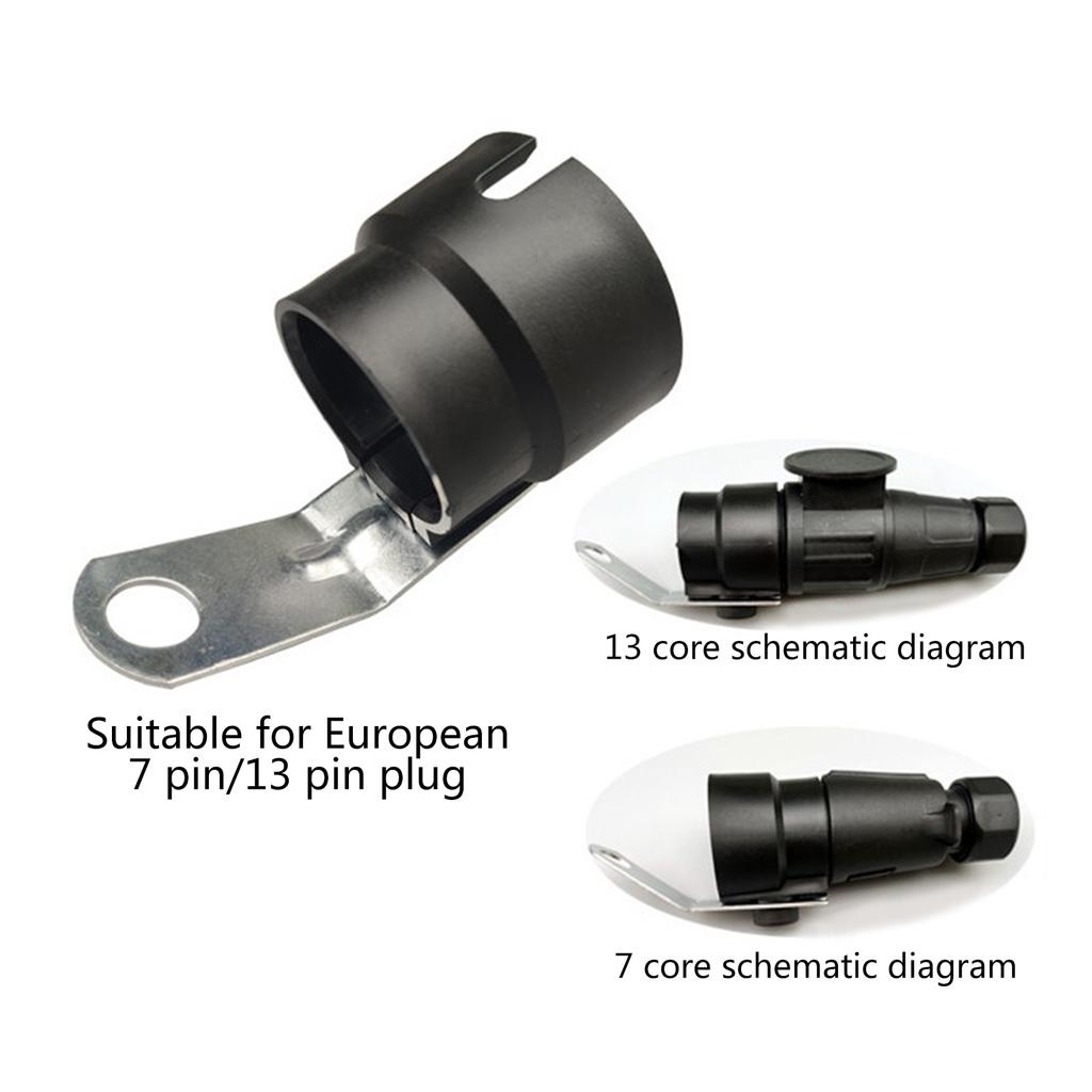 Trailer Plug Holder Parking Cover Hanger Plug Holder Trailer Plug for 7 Pin and 13 Pin Plug Upgraded Plastic Cover