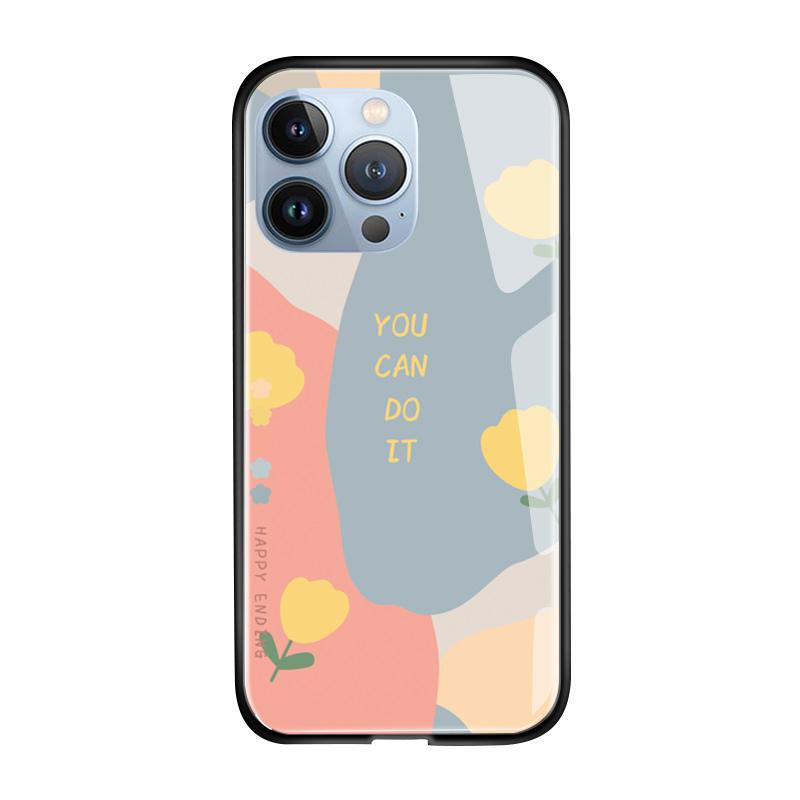 Чехол для телефона из закаленного стекла для iPhone 11 12 13 14 15 16 17 Redmi 10 12 14C Note10 Note14 Xiaomi 11Lite PocoC75 Мягкий край Ударопрочный Гладкий чехол