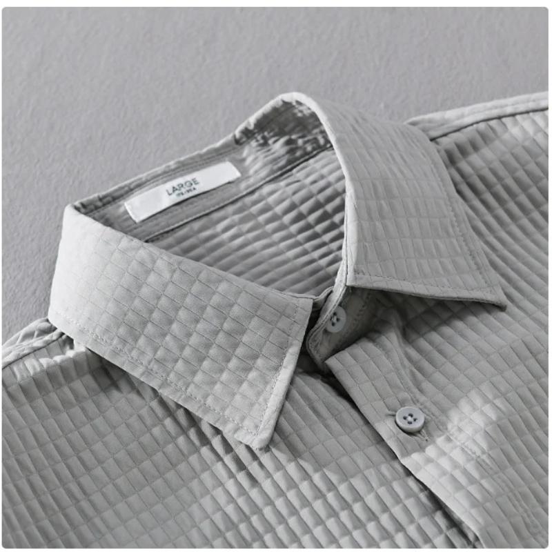 Весна Осень Длинный рукав рубашки Мужские повседневные рубашки мужские однотонные рубашки с отложным воротником и карманом простые мужские топы