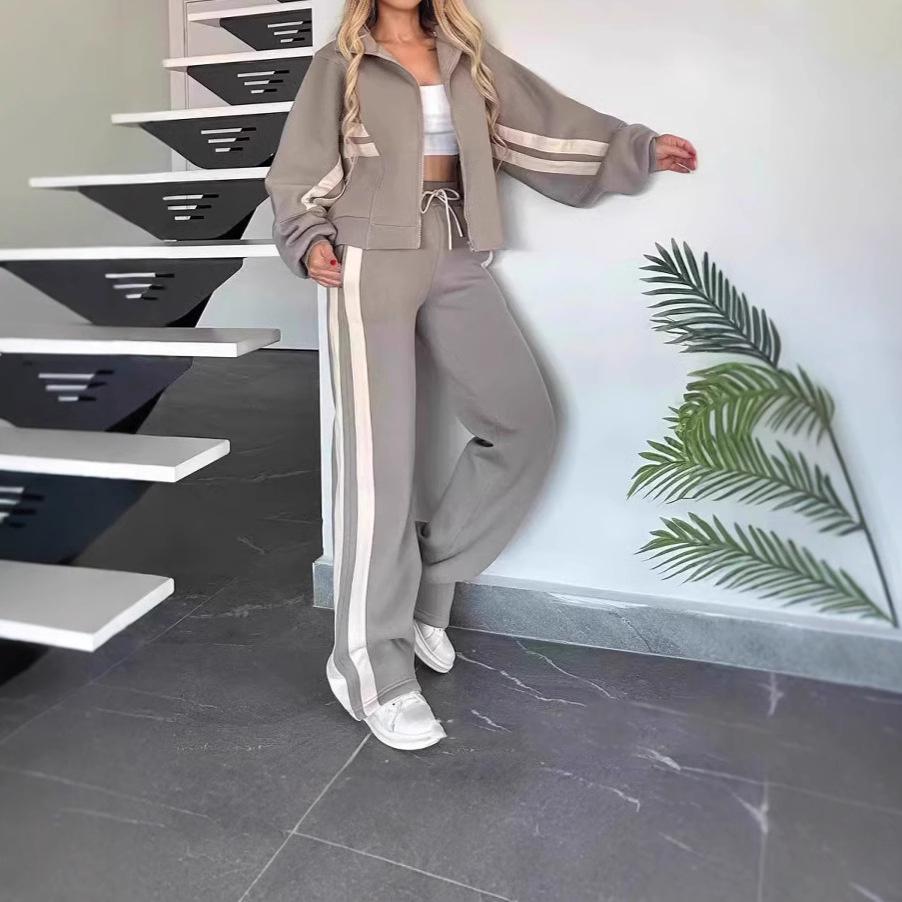Весенне-осенний повседневный спортивный костюм женский комплект из двух предметов брюки куртка комплекты Y2k спортивный костюм длинные брюки повседневный наряд