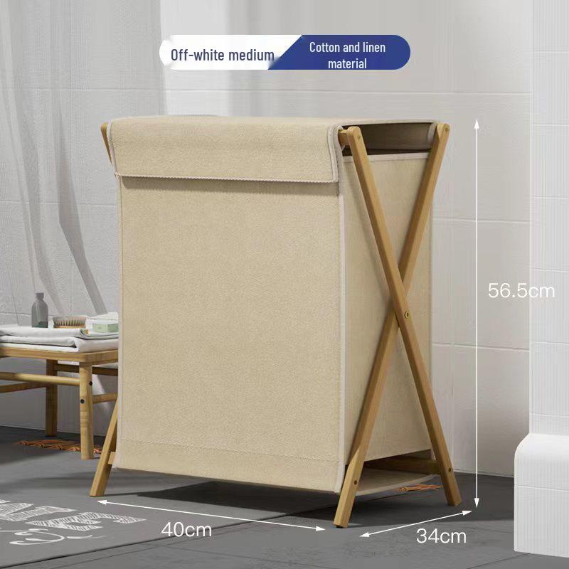 Solid Wood Foldable Laundry Hamper: Large, Durable Storage Basket for Clothes In Laundry Room or Bathroom.