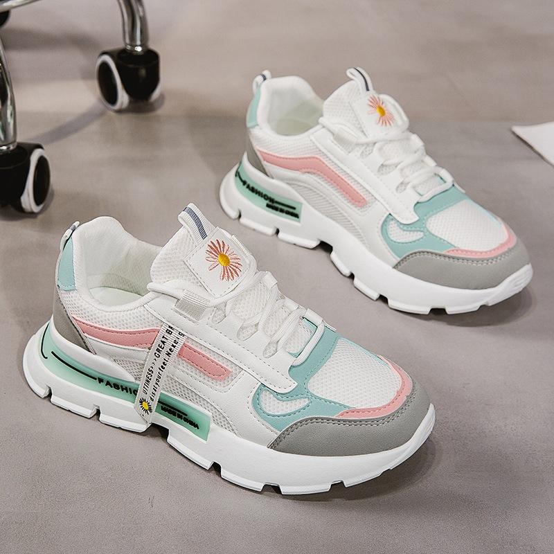 Модные женские кроссовки, новые дышащие сетчатые кроссовки для фитнеса и бега, повседневные спортивные туфли для женщин на платформе, кроссовки для папы, женские