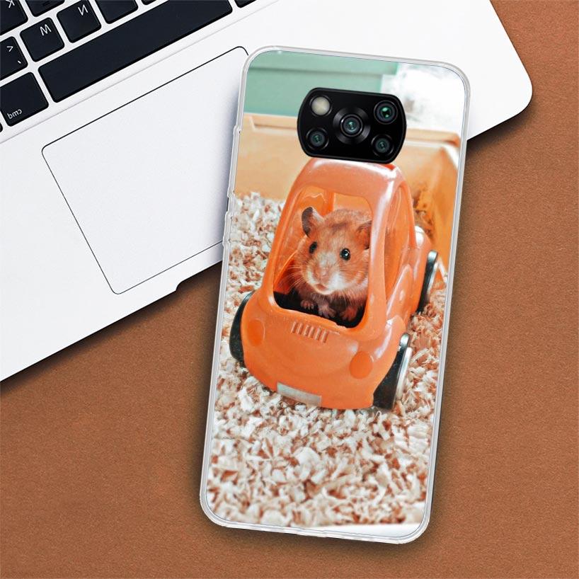 Милый чехол для телефона с изображением хомяка для Xiaomi Poco X3 Nfc X4 Gt X5 Pro M5S M4 M3 M2 F5 F4 F3 F2 F1 Mi Note 10 Fundas Shell