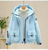 Warm outdoor down cotton jacket women's winter new fashion hooded short cotton jacket