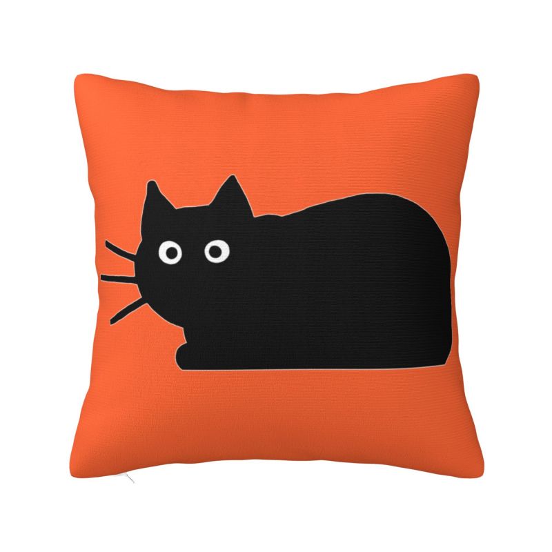 Cartoon Black Cat Cushion Cover Soft Nordic Throw Pillow Home Decoration