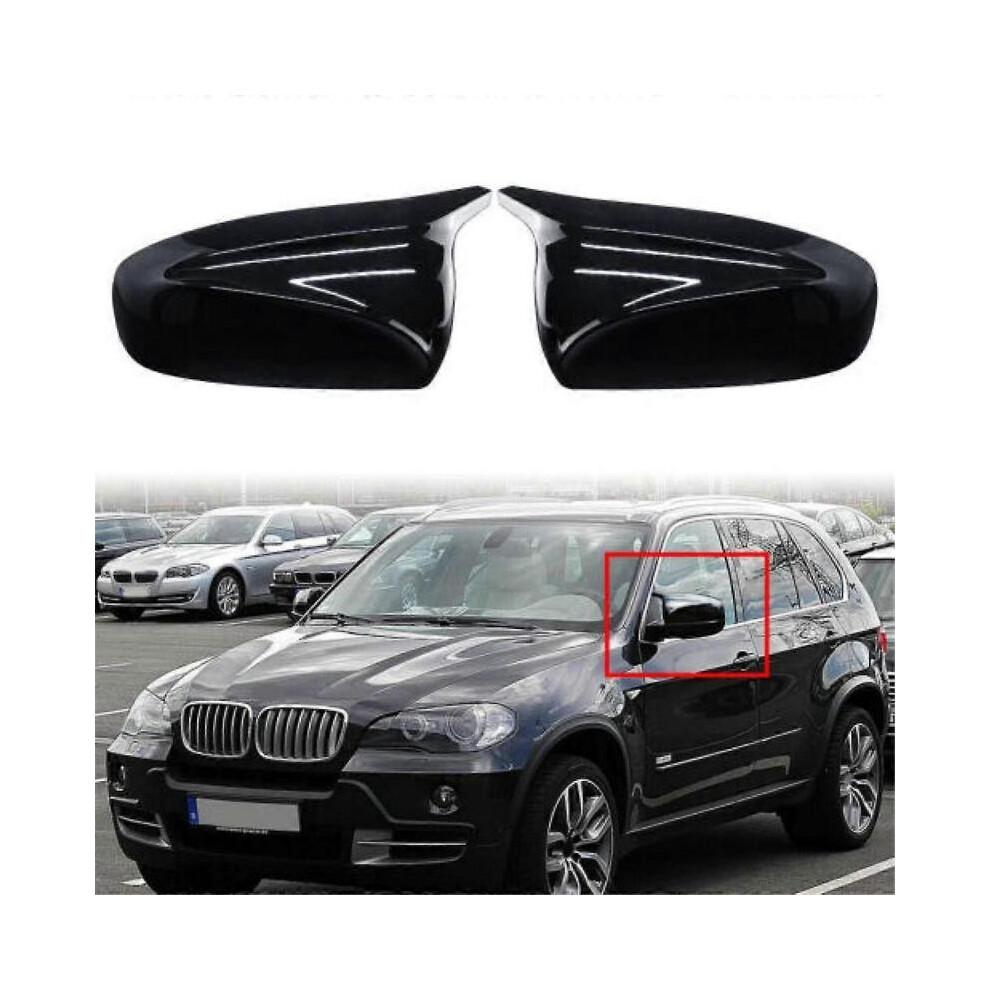 For X5 E70 X6 E71 2007-13 Side Wing Mirror Cover Caps Gloss Black Left+Right
