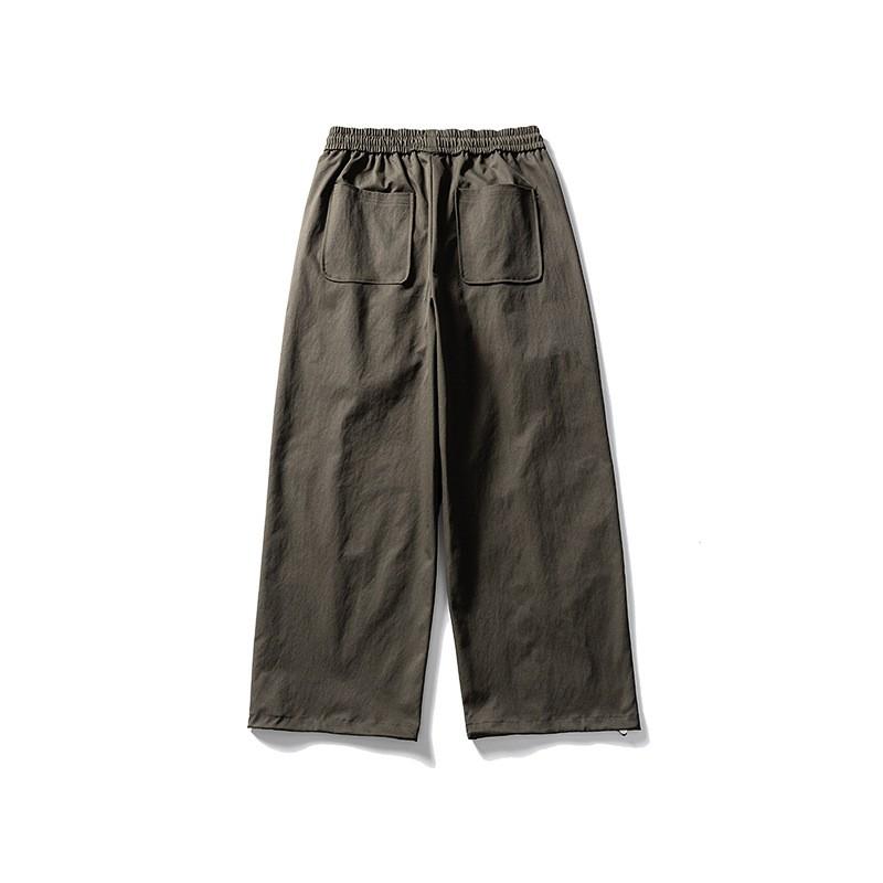 Unisex Retro Japanese Style Cargo Pants Loose Fit Cotton Linen Blend Workwear Trousers Casual Wear