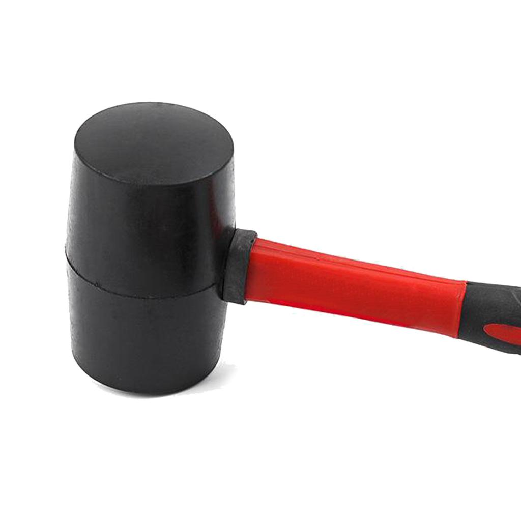 8 Oz Rubber Mallet with Slip Resistant Fiberglass Handle for Flooring Tent Stakes Woodworking