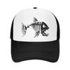 Сетчатая бейсболка с графическим принтом «Кость Рыба» Унисекс Кепка Snapback Летняя Дышащая Повседневная Кепка-Козырек Кепка Тракер