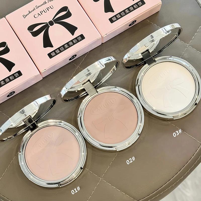 Matte White Pressed Powder 24H Oil Control Waterproof Full Coverage Natural Clear Face Packting Foundation Makeup