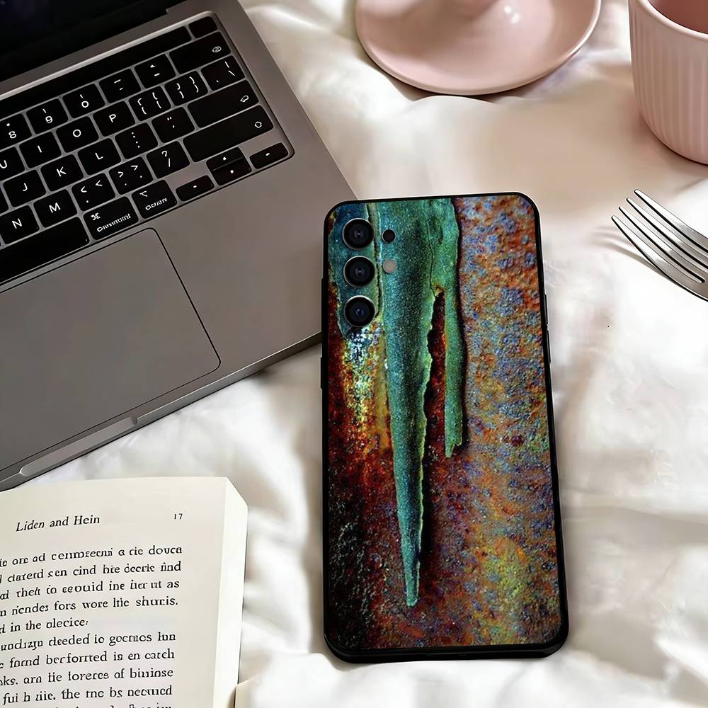 Retro Rust Design-n Phone Case Black Silicone Soft For Samsung S25,S24,S21,S22,S23,S30,Ultra,S20,Plus,Fe,Lite