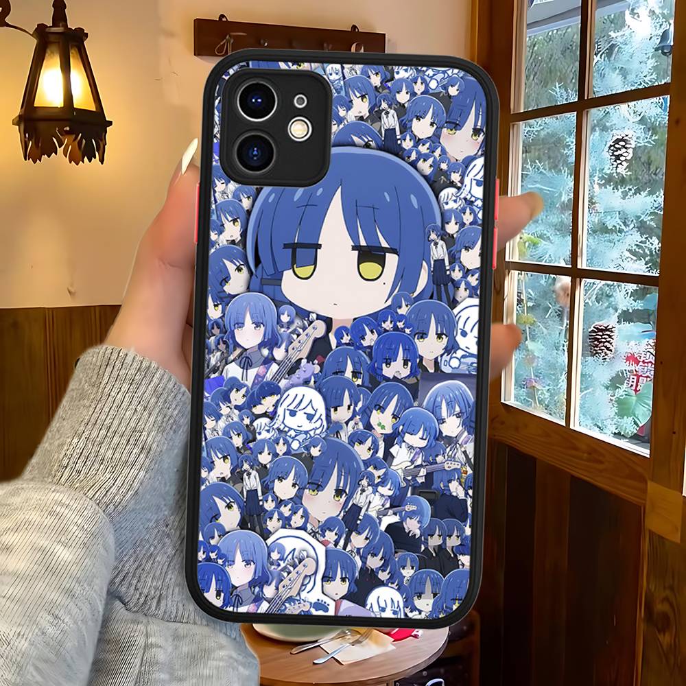 Anime Bocchi The Rock For IPhone 16 15 14 Plus 13 12 11 Pro Max X XS MAX Translucent Matte Shockproof Cover