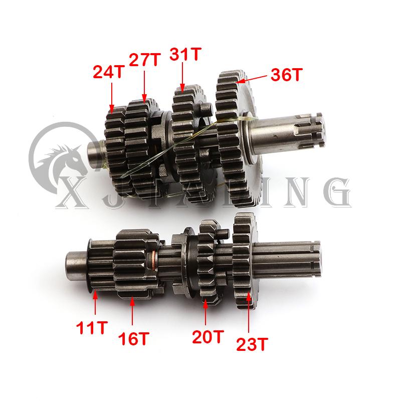 110cc 125cc Motorcycle Transmission Gear Box Main Counter Shaft For Chinese YX110 YX125 Engine Pit Dirt Bike Motocross parts
