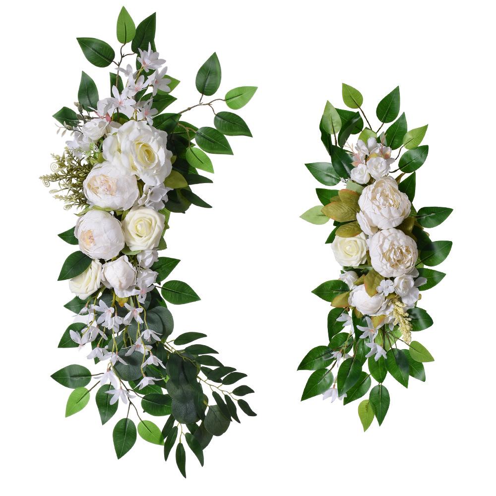 Имитация цветочной арки для свадьбы, украшение свадебного фона, цветочный ряд, спинка стула, обеденный стол, полоса, украшение зеркальной двери