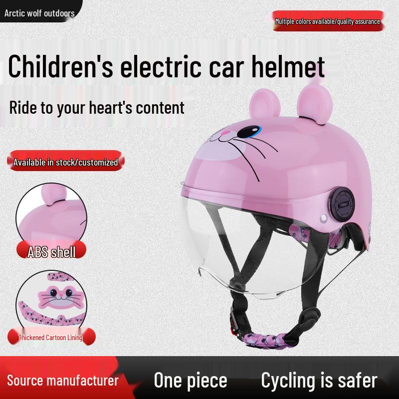 Children's Cycling Helmet with Anti-fog UV Goggles and Sound Ears