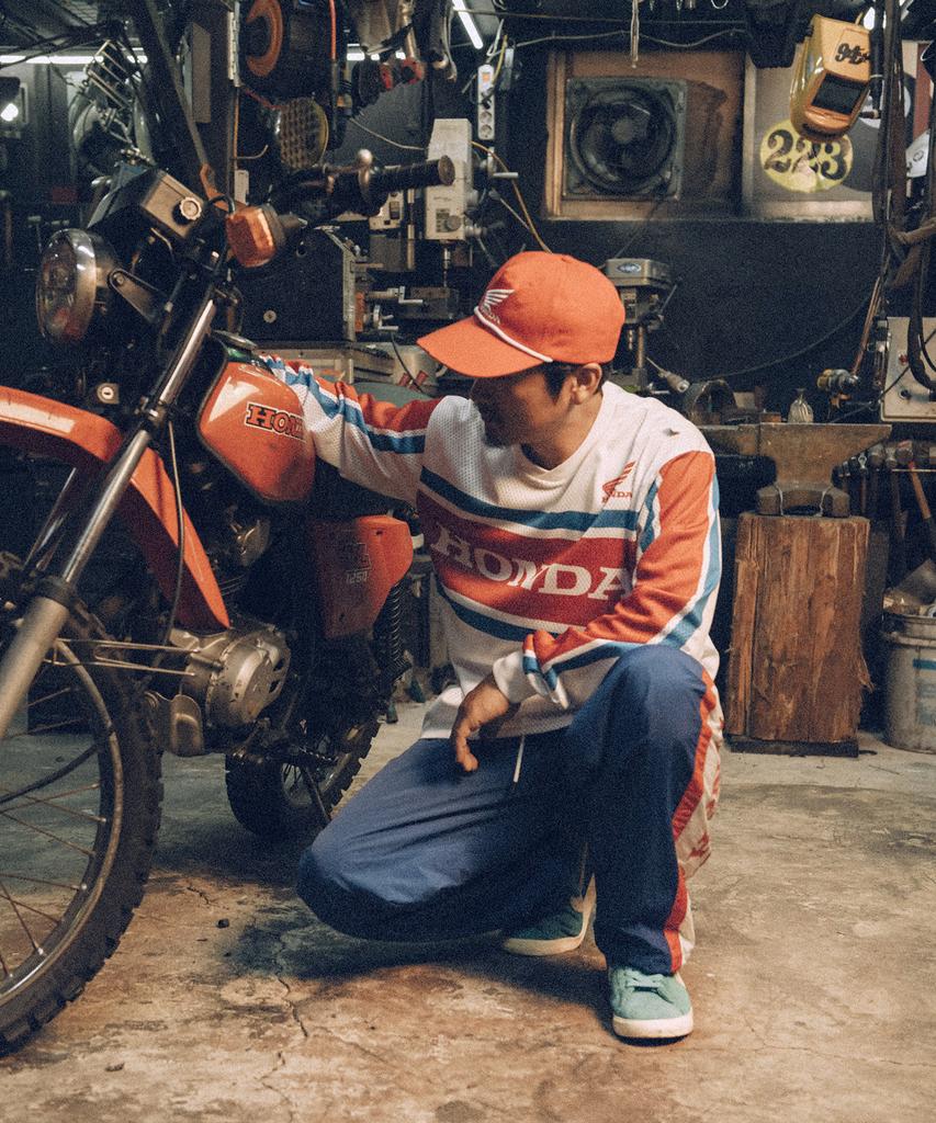 PHYPS MOTORCYCLE Honda Vtg Кепка Тракер_Красный