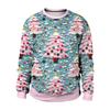Christmas Couple Sweatshirt: Pink Tree & Red Santa 3D Print