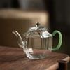 Чайник из стекла с шестиугольной ручкой из искусственного нефрита, термостойкий, небольшой емкости, 210 мл, заварной чайник для зеленого чая, набор для кунг-фу