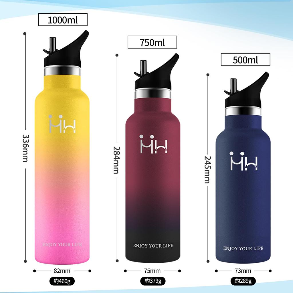 Бутылка для воды из нержавеющей стали 1 с изолированной водой вакуумная нержавеющая сталь BPA включает в себя 2 типа легко моющихся в посудомоечной машине синих фиолетовых бутылок, литр, соломинка,