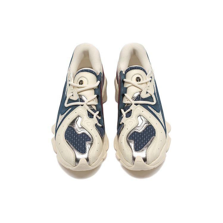 Li-Ning 1990 Lava Retro Толстая подошва Увеличивающая высоту Нескользящая Износостойкая Низкая Повседневная Обувь Для Мужчин Кроссовки Желто-Синий ALFS175-3
