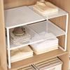 1pc Scalable Wardrobe Layered Storage Shelf Large-Capacity Stackable Partition Board Rack Cabinet Organizer Fully Utilize Space