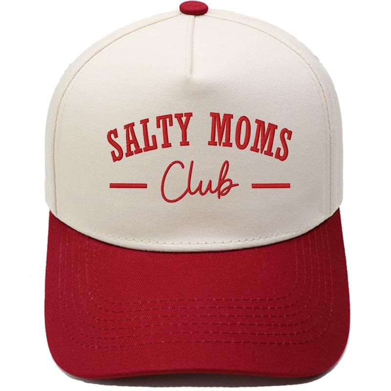 Шляпа тракера с вышивкой SALTY MOMS, яркая, с сочетанием цветов, бейсболка, для улицы, защита от солнца, папина шляпа, женская