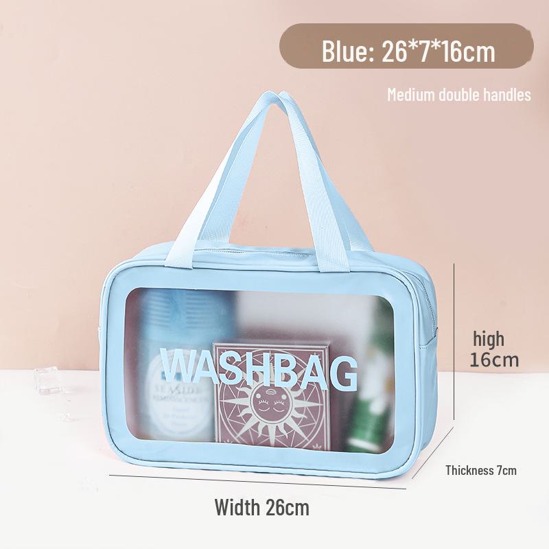 Дорожная косметичка в стиле cross-border ins, водонепроницаемая ПВХ, большая вместимость, идеально подходит для плавания и купания.