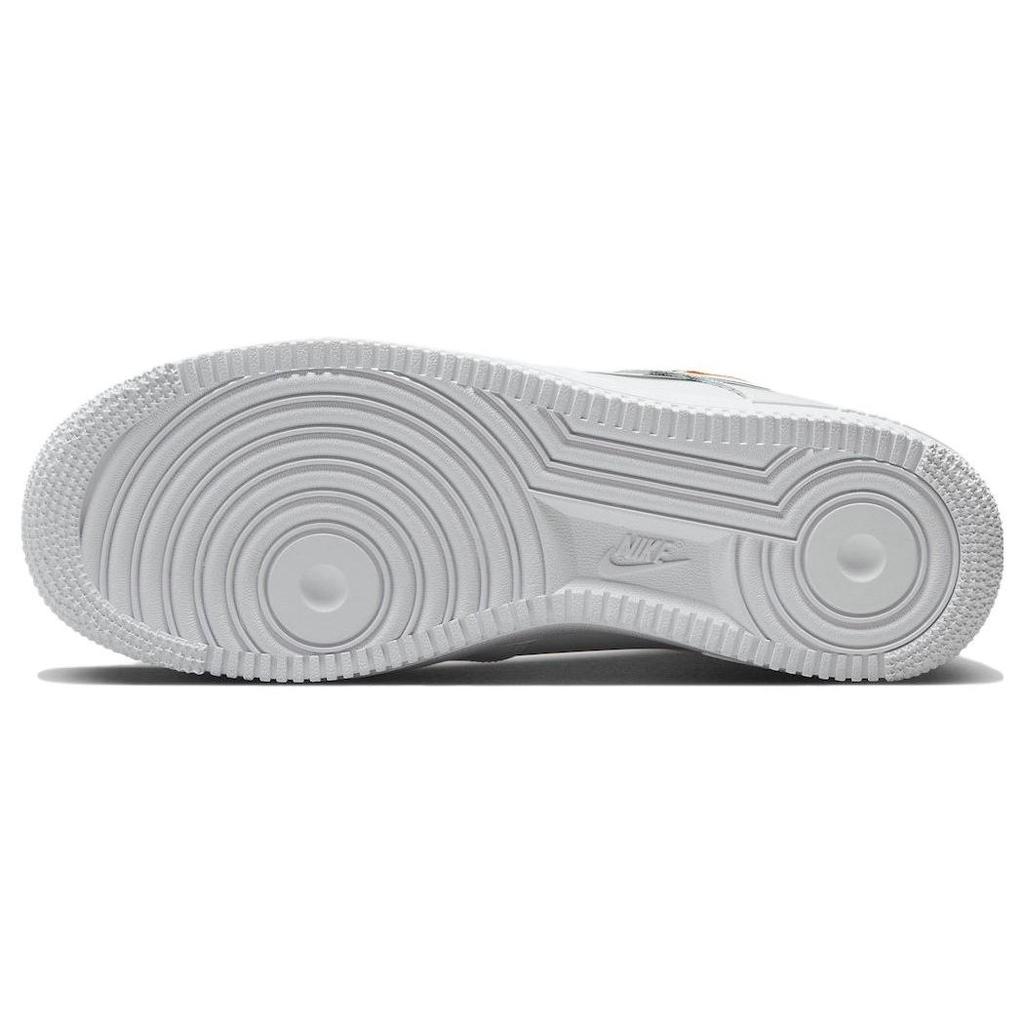 Nike Air Force 1 07 Multi Swoosh — белые черные мужские кроссовки светло-серебристые, средне-пепельные FN7807-100