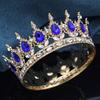 Baroque Round Crown for Bridal Wedding Royal Queen King Tiara Birthday Party Performance Head Accessories Diadem Jewelry