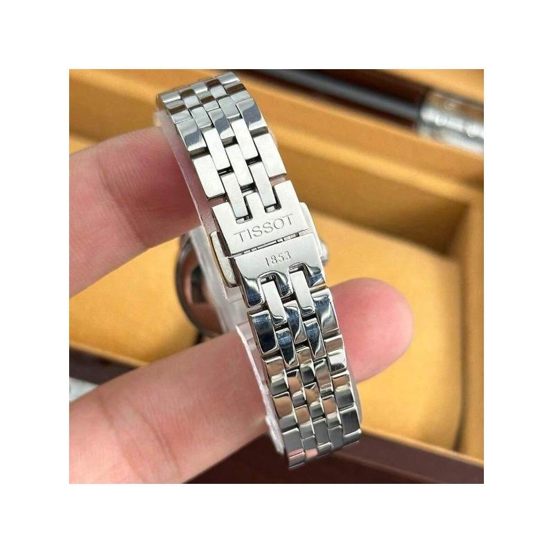 Tissot Автоматические механические часы Le Locle, водонепроницаемость 30 м, Swiss-made, черный циферблат 25,3 мм, корпус и браслет из нержавеющей стали, T41.1.183.54
