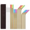 16Pcs/Set Vibrant Color Straws with Silicone Tips Rust-resistant Metal Straws Dishwasher Safe Drinking Straws with Cleaning Brush