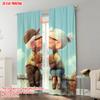 2pcs, plane printing Print Curtains Grandparents embrace1 Polyester (without rod) Room Decor for Kitchen, Bedroom & Living