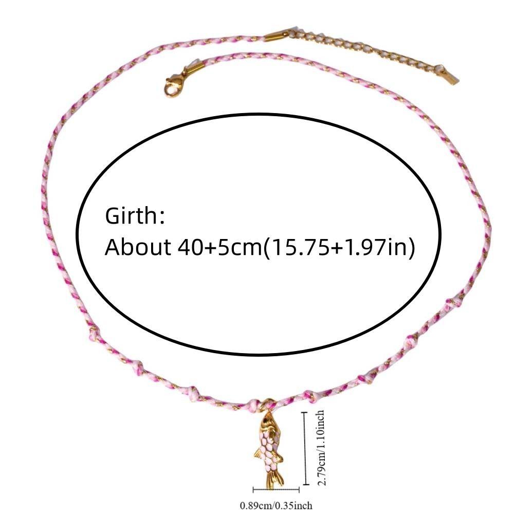 Movable Plated Enamel Fish Choker Ocean Style Enamel Koi Neck Pendant  Accessories