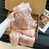 Осенние Тонкие Ленивые Драпирующиеся Стройнящие Расслабленные Повседневные Брюки с Широкими Штанинами Розовые Вышивка в Новом Китайском Стиле Вставки из Рами Женские