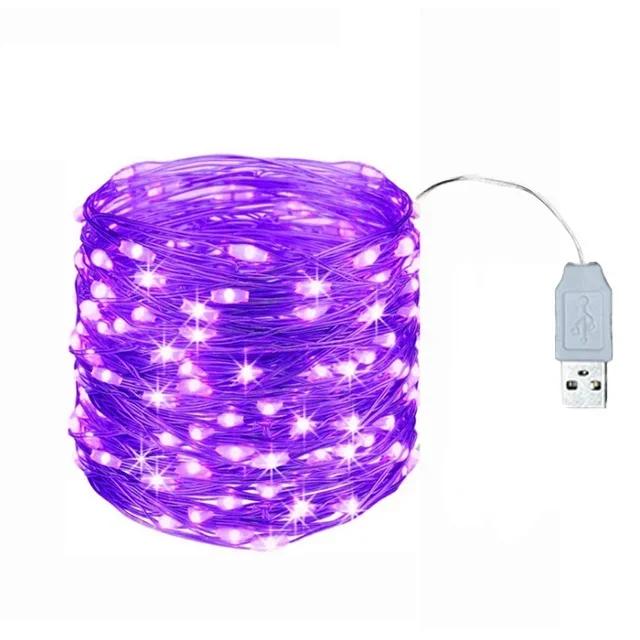 Светодиодная гирлянда на USB, медная/серебряная проволока, водонепроницаемая светодиодная гирлянда для Рождества, свадьбы, уличного украшения