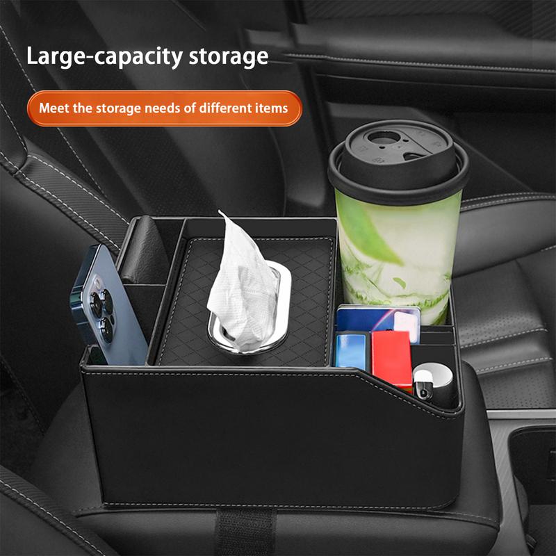 Solid Car Armrest Organizer Center Console Armrest Box Car Armrest Tissue Box Organizer For Water Bottle Cell Phone Cards