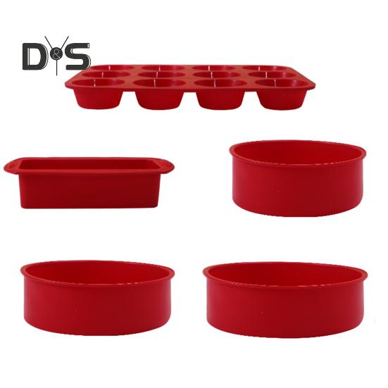 1/5 шт. Набор силиконовых форм для выпечки, круглые и квадратные формы для выпечки с антипригарным покрытием, 12-чашечный противень для кексов, устойчивый к высоким и низким температурам, легко извлекаемый из формы, кухонная утварь