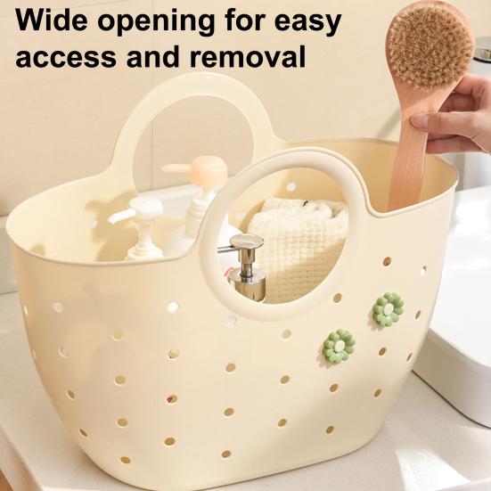 Ручная корзина Портативная сумка-органайзер для душа в ванной комнате с ручками Полая корзина для хранения Сумка для дома Спальни Общежития