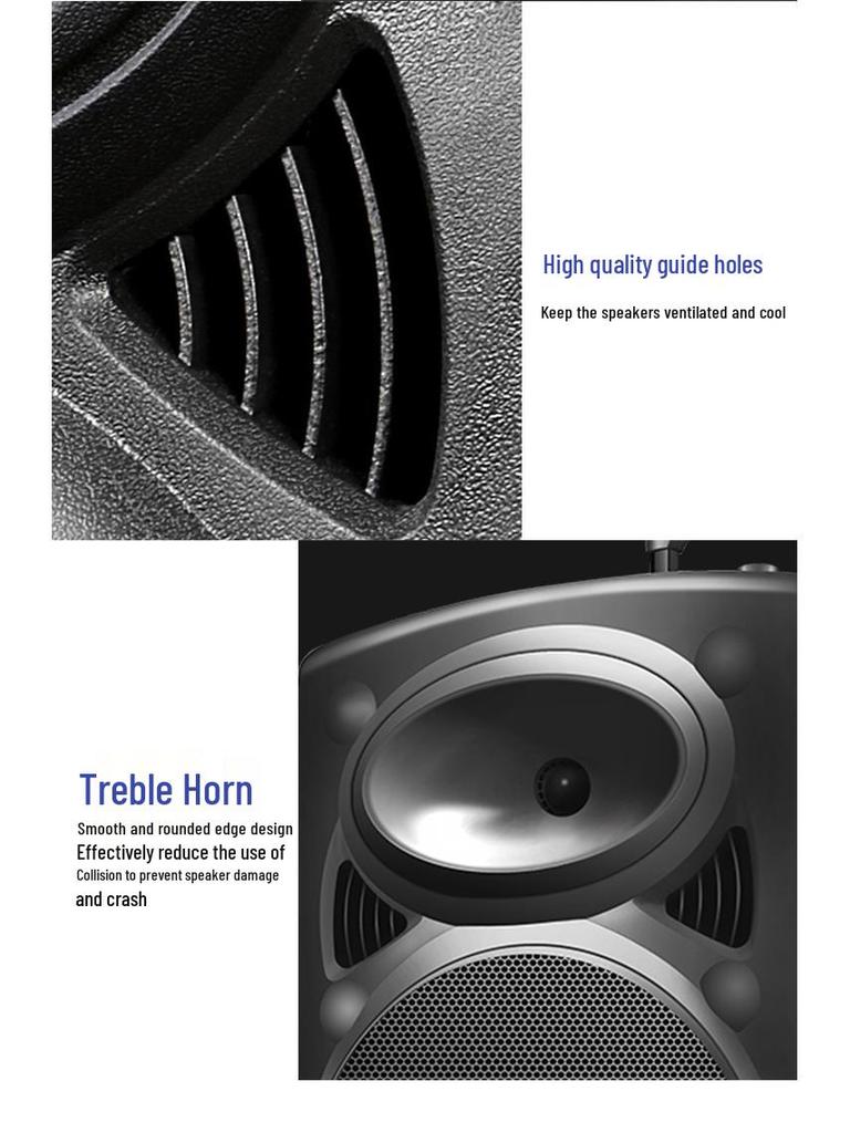 12-Inch Portable Bluetooth Speaker with High Volume for Outdoor Events and Karaoke