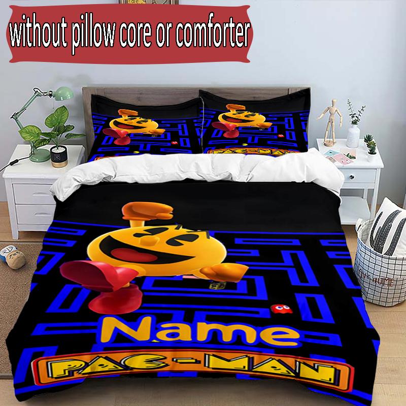 3pcs Duvet Cover Set (1*Duvet Cover + 2*Pillowcase, Without Core), Custom Name PAC Pattern Bedding Set, Home Bedroom Decor Gift