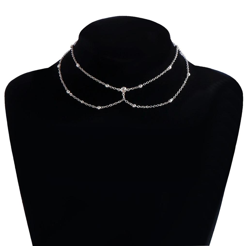 Sexy Beach Body Jewelry: Exaggerated Tassel Necklace with Flash Diamond Pendant for a European and American Casual Look