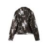 Irregular Printing Zipper Long Sleeved Jacket Women Casual Turndown Collar Short Coat Fashion Street Style 2025 Spring and Summer New