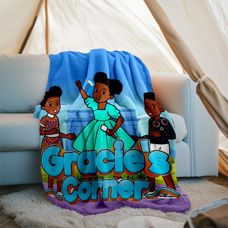 Gracie's Corner Theme Printed Blanket - Perfect for Couch, Bed, Travel & Outdoor Use | Machine Washable, Cozy & Durable.
