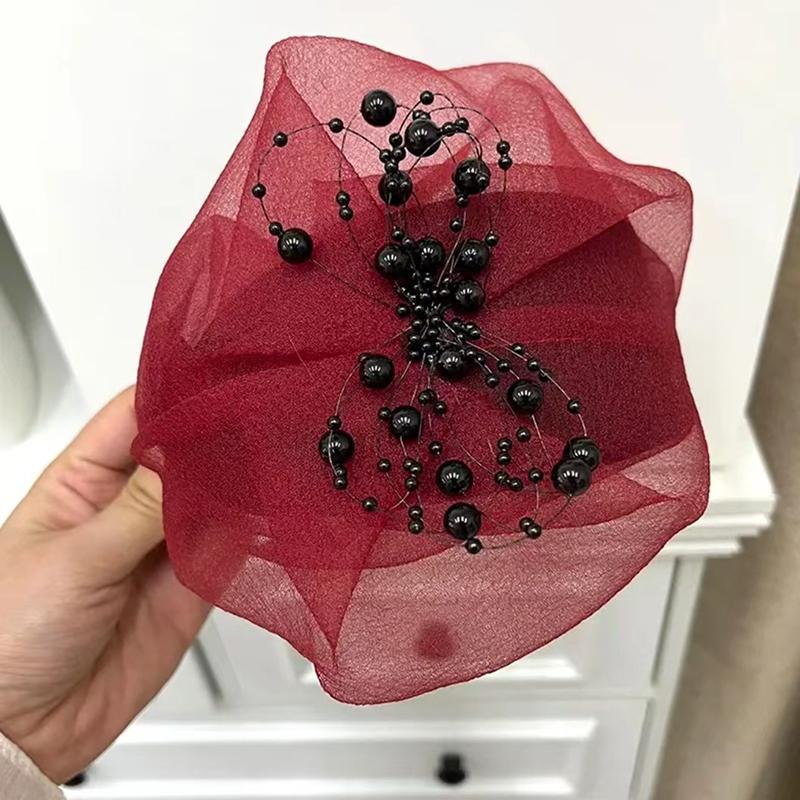 Elegant Half Hat Headband French Retro Hair Hoop Dinner Party Hairband Headwear